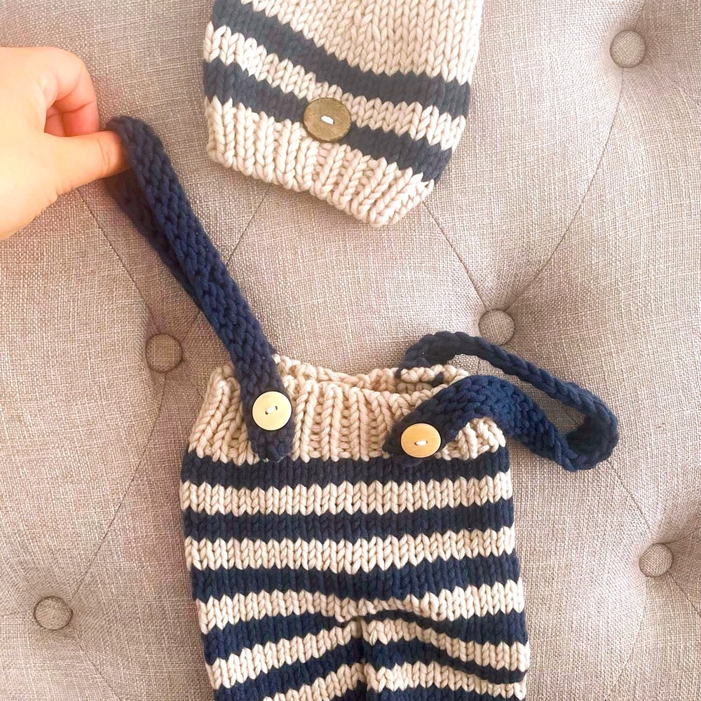 Newborn Photography Props Baby Knitted Costume Outfits Crochet Hat Pants